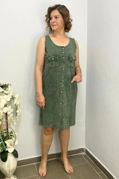 Mia Butik Women's Washable Front Button Dress