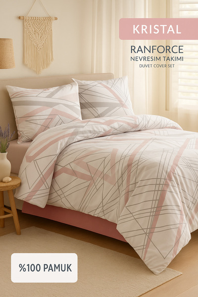 Evimcim 100% Cotton Ranforce Single Quilted Duvet Cover Set (Gift Boxed)