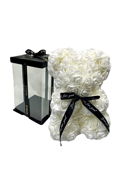 velve Λουλουδάτο αρκουδάκι με τριαντάφυλλα από αφρώδες υλικό, 25 εκ., χειροπο...