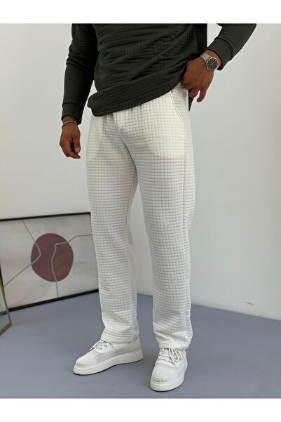 Baycombine35 Men's Quilted Patterned Waffle Fabric Tracksuit