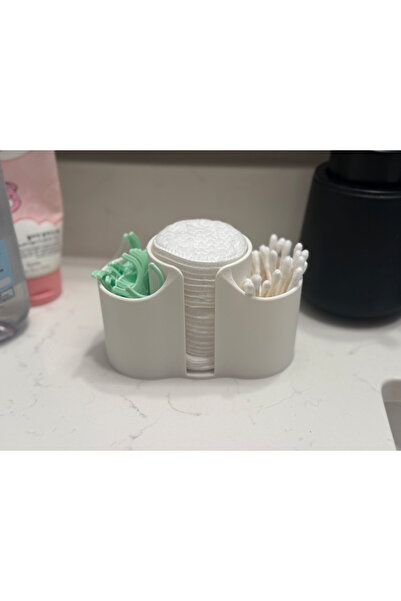 Rafine Studio 3D منظم مكياج القطن ومسحات الأذن - حامل منظم للقطن والملقط والم...