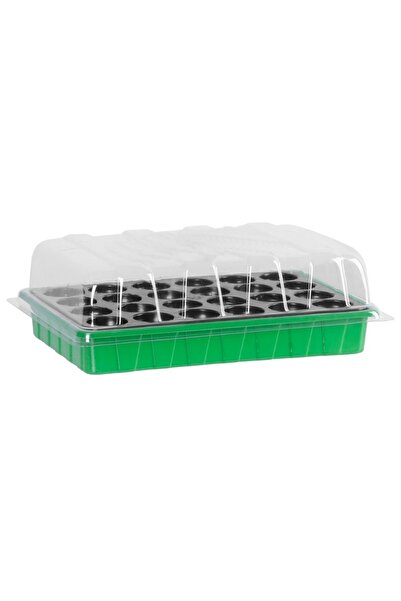 SGTT Tavă pentru răsaduri cu capac transparent din plastic, 24 de celule, 33x23x10 cm
