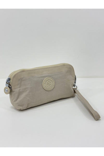 Çanta Trend Crinkle Model Hand and Cross Strap Card Holder, Pen Holder with Coin Compartment/Wallet Type Makeup Bag