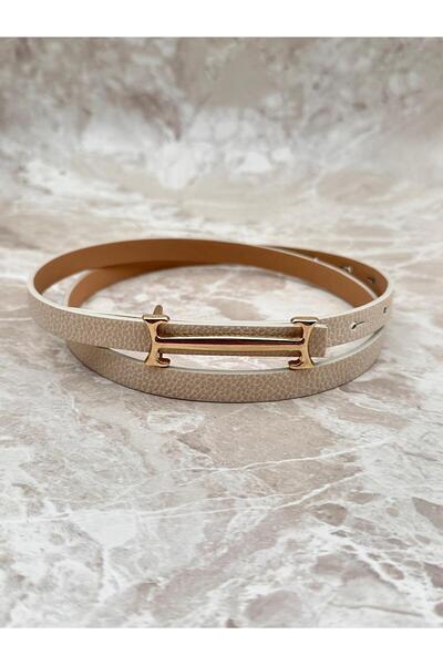 Desre Moda Gold Buckle Thin Belt Dress Belt Shirt Belt Coat Belt Pants Belt