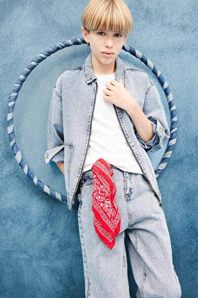 DeFacto Jachetă pentru băiat cu guler polo, albastru deschis, F3152A8/NM39