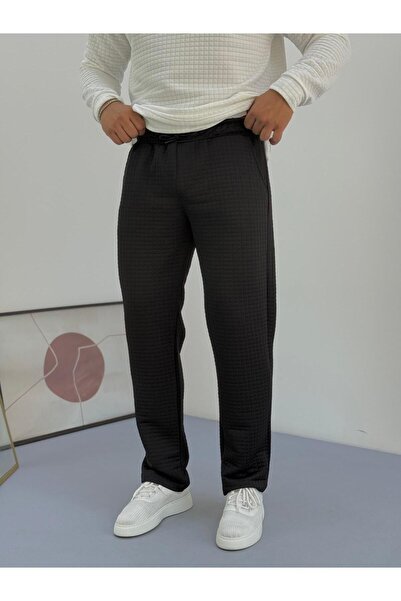 Baycombine35 Men's Quilted Patterned Waffle Fabric Tracksuit