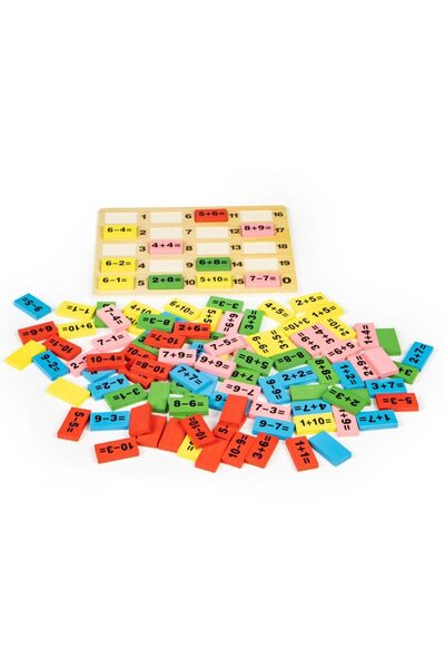 SMARTIC Educational Toy for Children - Math Domino, Ages 3+, Wooden,