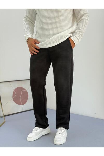 Baycombine35 Men's Quilted Patterned Waffle Fabric Tracksuit
