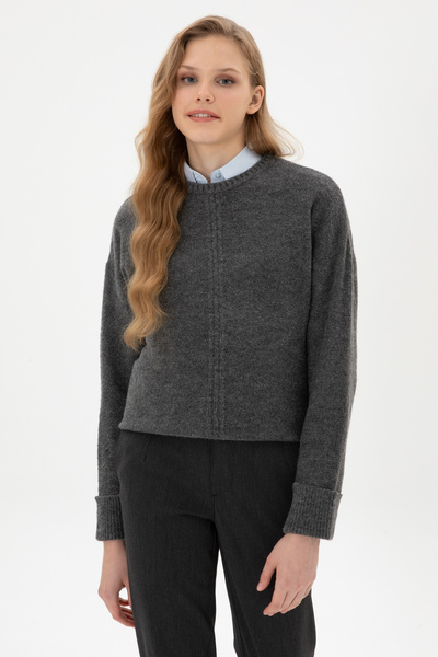 U.S. Polo Assn. Women's Anthracite Melange Sweater 50307879-Vr081