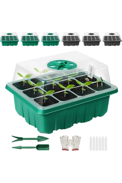 OEM Mini seră cu 6 tăvi de germinare a răsadurilor cu 72 de celule