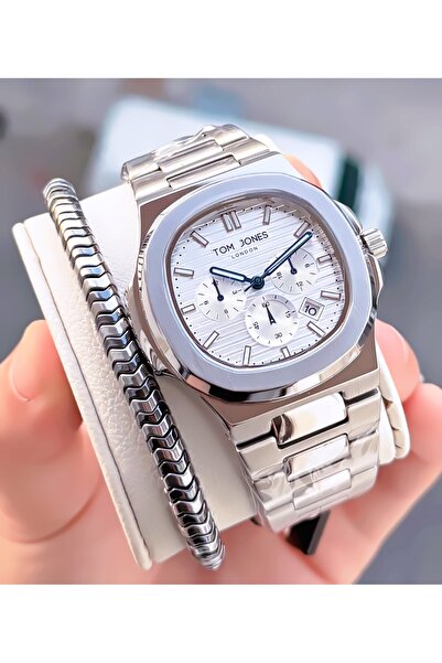 Tom Jones Erkek Kol Saati Gümüş Çelik 3 Atm Su Geçirmez 2 Yıl Garantili Bilek...