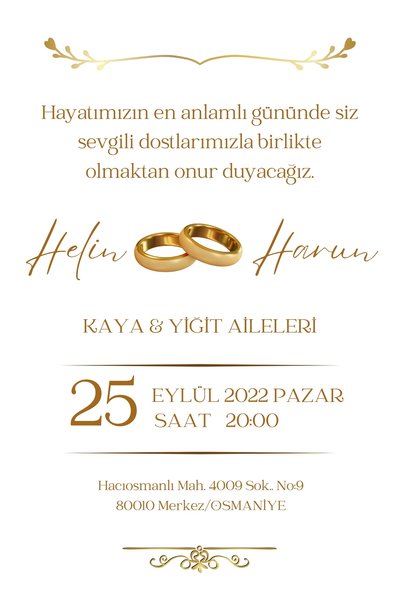 arl etiket tasarım dijital baskı merkezi Zarfsız Düğün Davetiyesi 500 Adet - ...