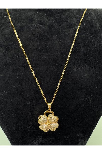 VLDORO D'Oro Clover Steel Necklace