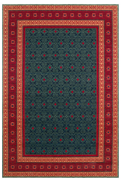 Neşem Halı Boutique EKOHALI Kadim KDM 13 Navy Red Anadolu Motiflerine Sahip Y...