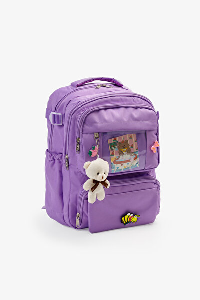 QUOVO Kawaii Kore Tarzı Aksesuarlı Ortopedik Yerli Okul Çantası Kız Erkek Çanta