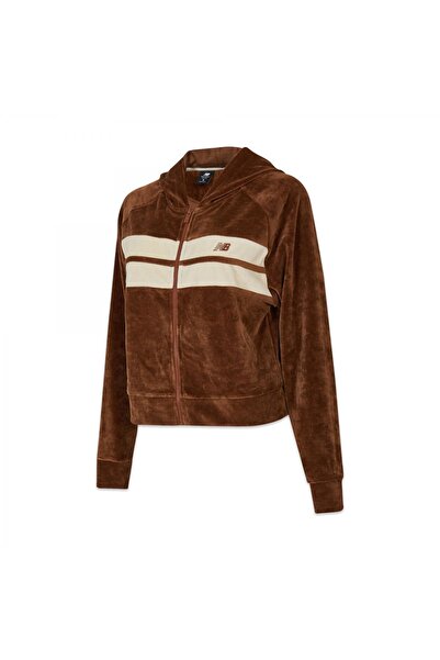 New Balance Wnj3506 Nb Lifestyle Women Full Zip Brown-White Women's Jacket