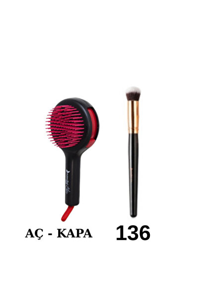 nascita Aç - Kapat Saç Fırçası Siyah-50 Profesyonel Oval Yapılı Kapatıcı Fırç...