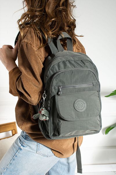 Çanta Trend Women's Water Resistant Parachute Fabric Backpack with Multiple Compartment Front Pockets and Adjustable Straps