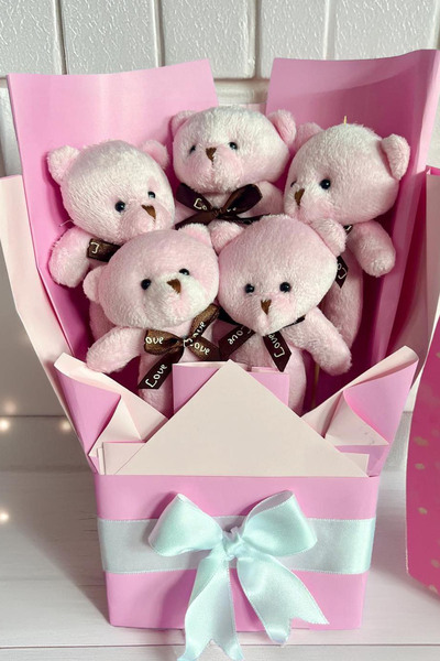Sole Plush Toy 90 cm Pink Teddy Bear Bouquet with Bear – Birthday and Valentine's Day Gift
