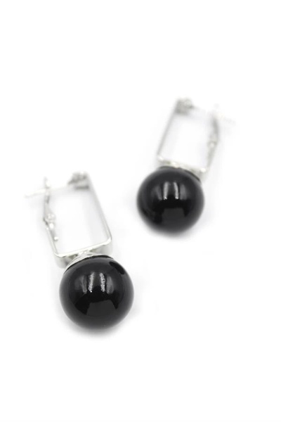 No8 Home Pearl Earrings - Black