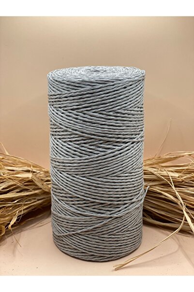 Fiolimore خيط ورقي طبيعي ممتاز (200 جرام 250 متر) حقيبة رمادية اللون، خيط منس...