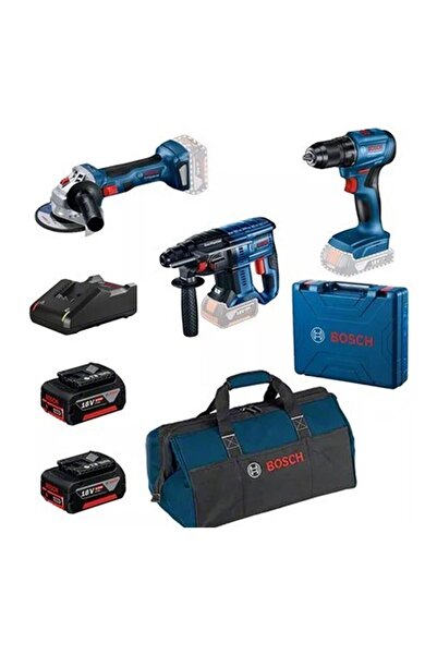Bosch Professional Gsr 185-LI + Gws 180-LI + Gbh 180-LI 2X4.0AH Akülü Kombo Kit - 0615990N1Y