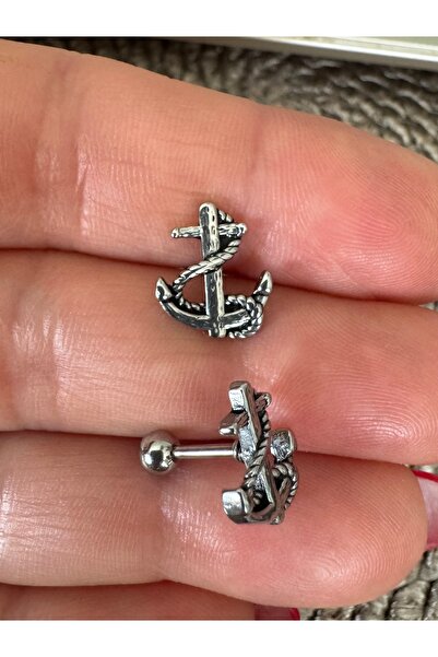 Bylin Takı Unisex Çelik Çapa Model Piercing Küpesi Paslanmaz, Kararmaz -1 adet