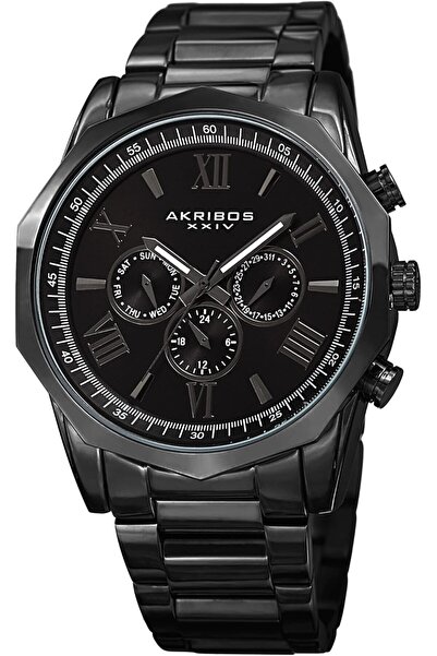 Akribos XXIV Men's Multifunction Stainless Steel Watch AK940BK