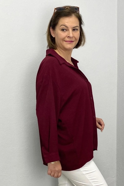 Mia Butik Women's Burgundy Ayrobin Shirt