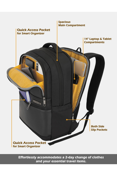 Lavie Sport Armour 24L Laptop Backpack with Trolley sleeve For Men & Women (Black)