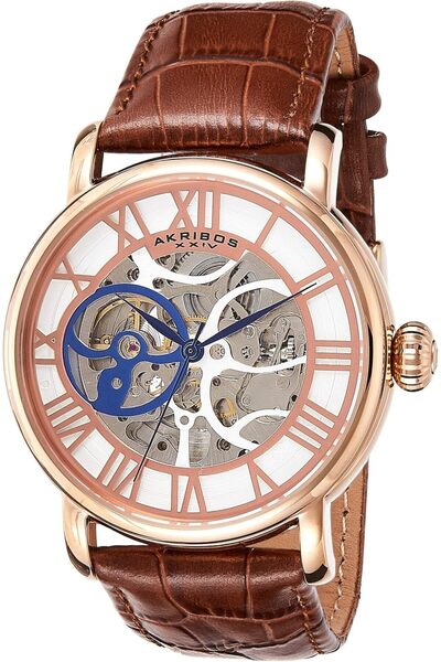 Akribos Analog Leather Strap Watch for Men by XXIV