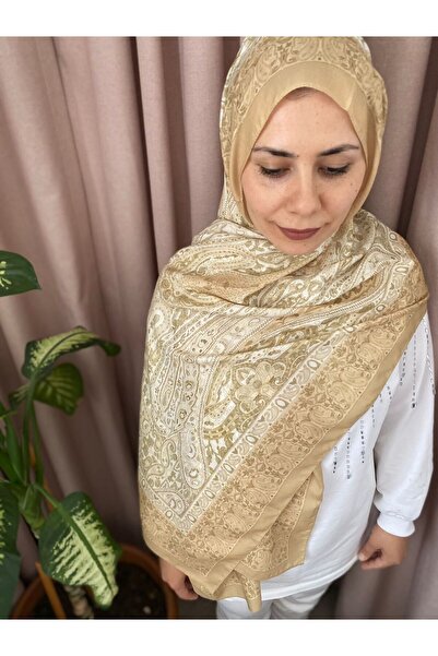 MODA Mineleşarp Tereyağı Sarısı Etnik Desen Soft Şal
