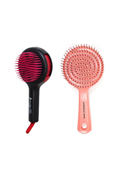 nascita Aç - Kapat Saç Fırçası Pembe - 50 + Pro Üç Boyutlu Oval Saç Fırçası - 02