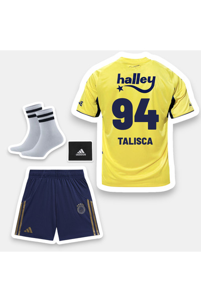 Quaxram TALISCA 94 Fênerbâhçe 25-26 SEZON Bisiklet Yaka Çocuk 4'lü Set Forması Sarı