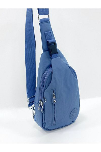 Çanta Trend Women's Crinkle Fabric Water Resistant Cross Strap Blue Color Bag