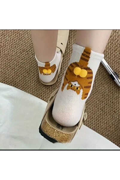 BAMİAMU 1 adet sevimli kedi çorap her mevsim Unisex 3D kedi yumurtalı tasarım...