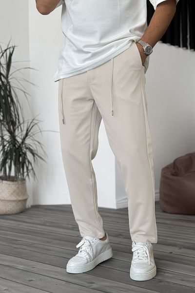 THE RULE Men's Beige Relaxed Seasonal Loose Classic Comfortable Fit Elastic Waist Flexible Fabric Jogger Pants