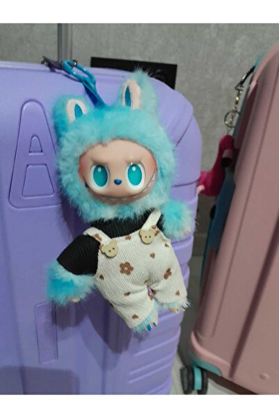 sfs elektrik peluş oyuncak kıyafetli labubu mavi renk göründüğü gibi LABUBU orjınal pop mart