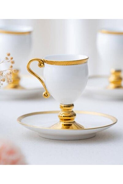 ACAR Pure 6 Kişilik Porselen Türk Kahvesi Fincan Takımı