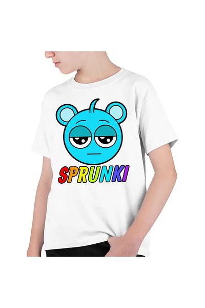 OEM Kids Boys' T-Shirt Sprunki Music Game Sky