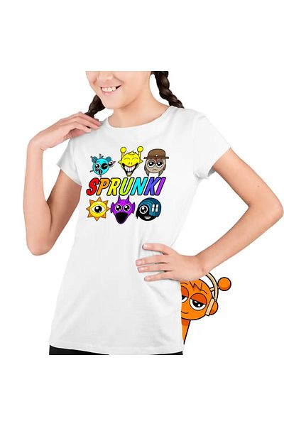 OEM Sprunki Game Horror Kids Girls T-Shirt