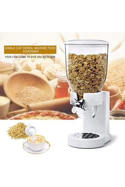 Türkiye Nessan White Cereal Dispenser Dry Food countertop Kitchen Tools Storage Container, Dry Food