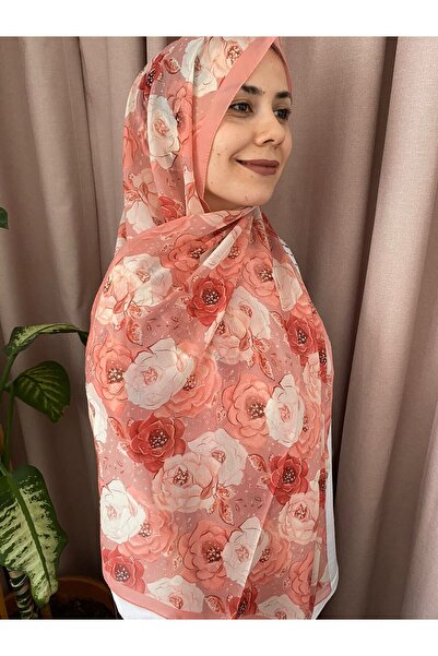 MODA Mineleşarp Moon Silk Crepe Shawl - Peach