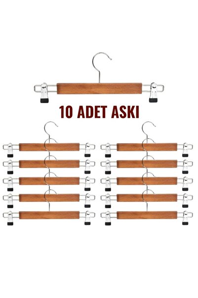 BTHGROUP 10 ADET ELBİSE ASKISI MANDALLI KIYAFET PANTOLON ASKISI ETEK ASKISI 1...