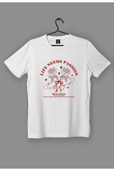 Marco Fresco Unisex Νεανικό καλοκαιρινό μπλουζάκι με στάμπα Life Needs Passio...