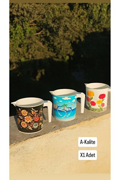 Metler Desenli Plastik Su Maşrapası Banyo Tuvalet İçin Dayanıklı Saplı Su Kab...