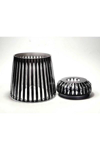 Kristal Market Handmade Cut Crystal Mercury Vertical Pattern Decorative Presentation Holder Indoor Napkin Holder