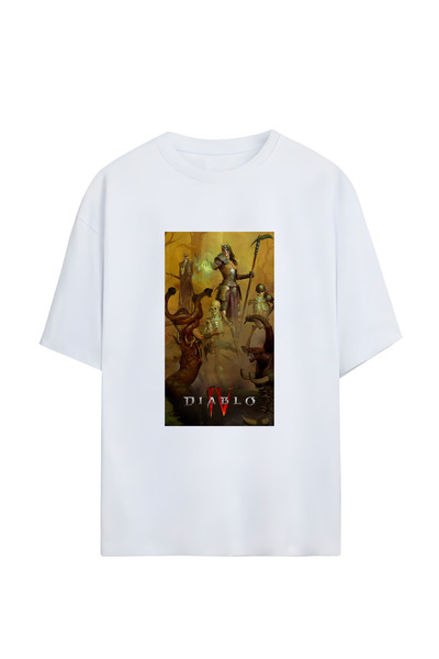 GraffTee تي شيرت ديابلو قطني كبير الحجم للجنسين