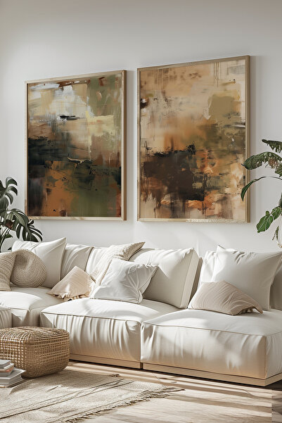 STARYUNA Set de pictură abstractă cu efect de pictură în ulei, cu cadru din lemn, Yuna357