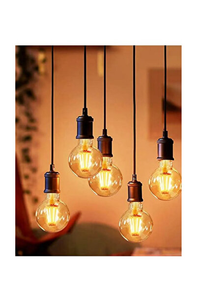 decory 6 Watt G95 Rustik Led Ampul Bal Renk Cam Gün Işığı E27 Duylu